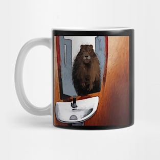 groundhog in mirror above sink Mug